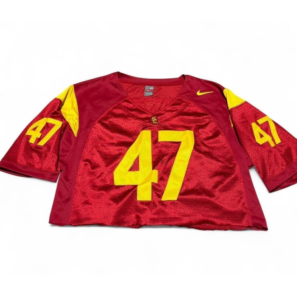 Nike USC Trojans #47 Matthews Football Jersey Men's 50 Red Gold Cropped